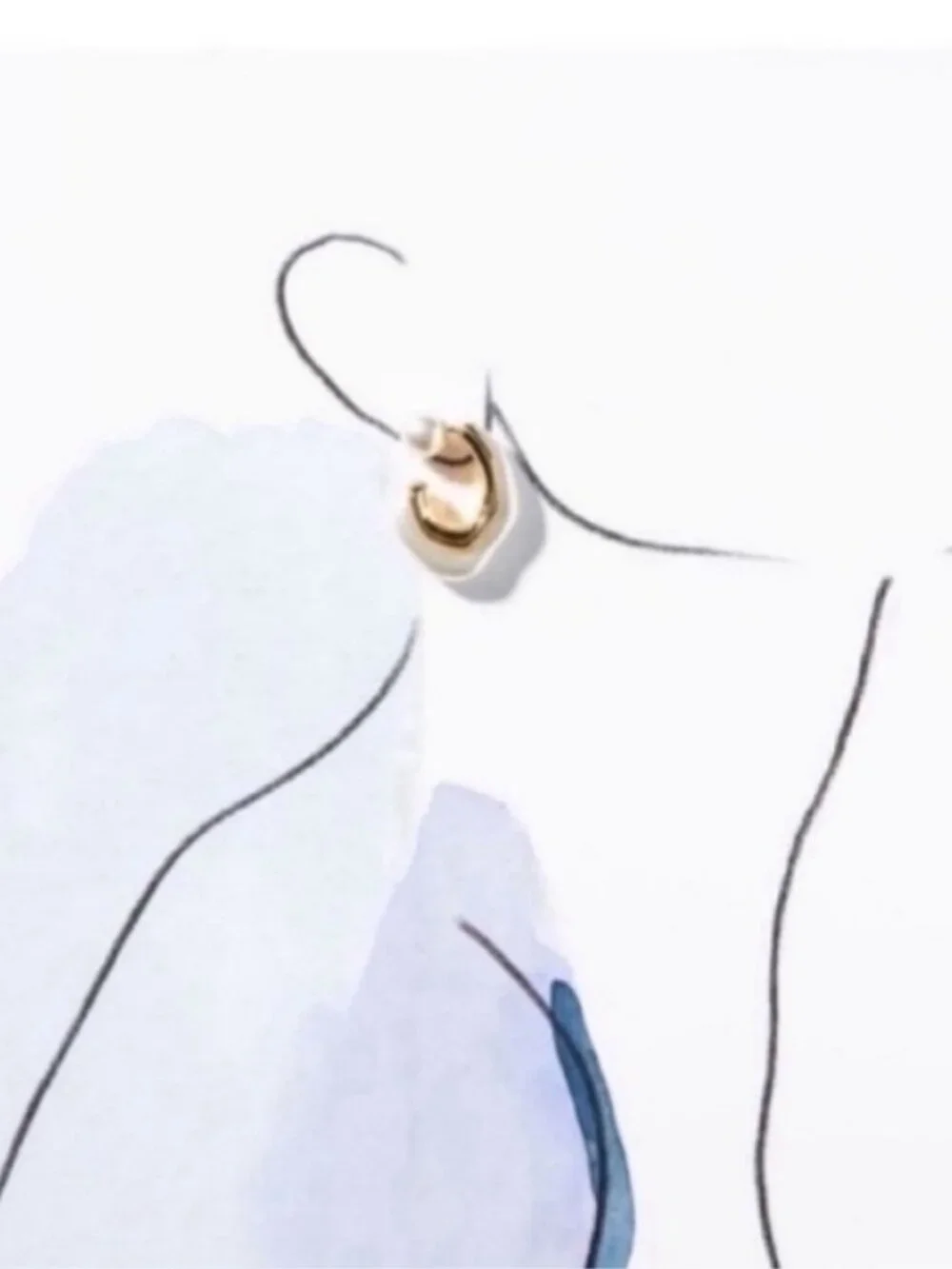 New! Penny Pearl Gold Hoop Earrings (3024) NWOT